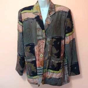 Vintage Helene Artsy Abstract Blazer M
